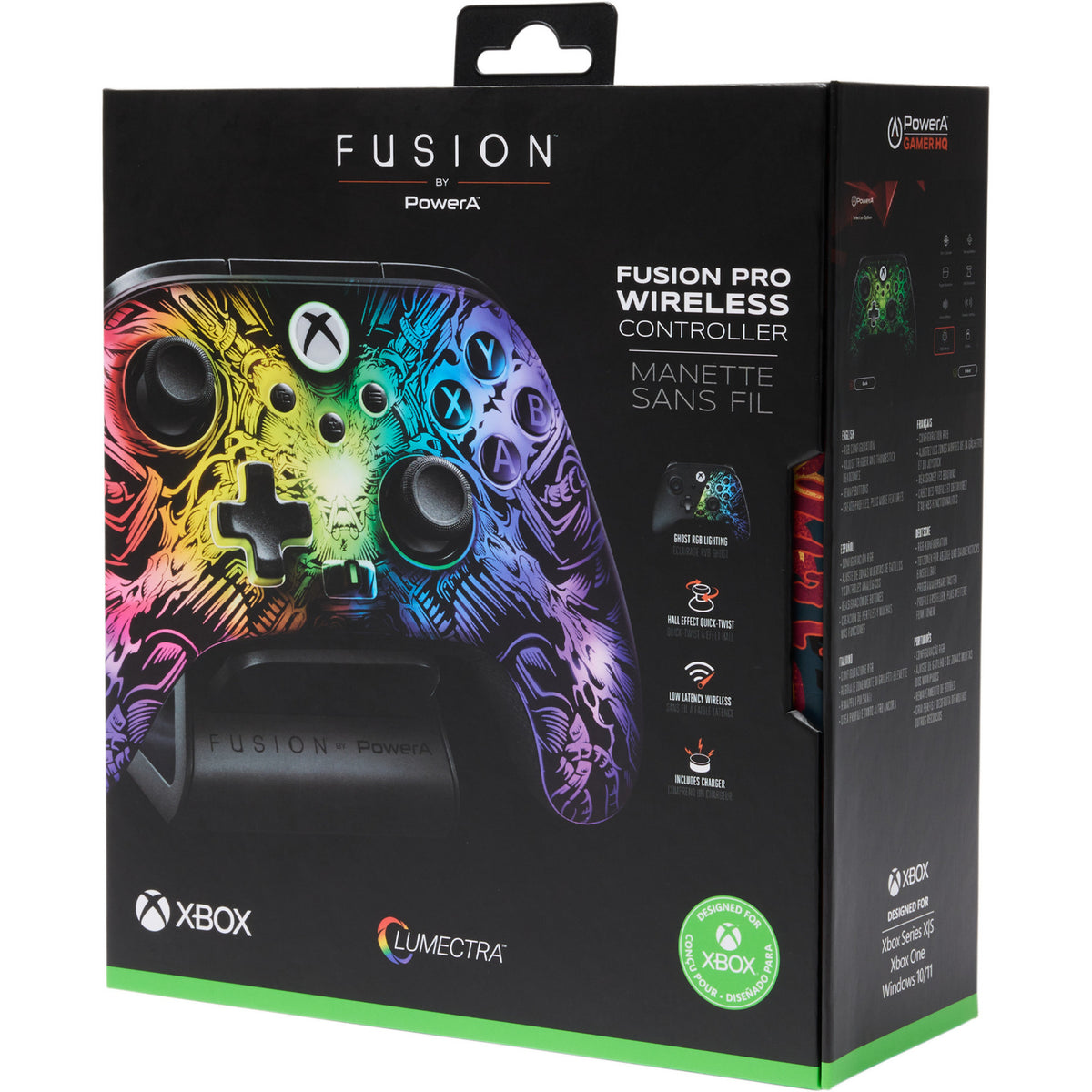 Powera Fusion Pro trådløs controller til Xbox Series X|S med Lumectra (Sort, RGB, Xbox Series X|S, Xbox One, PC)