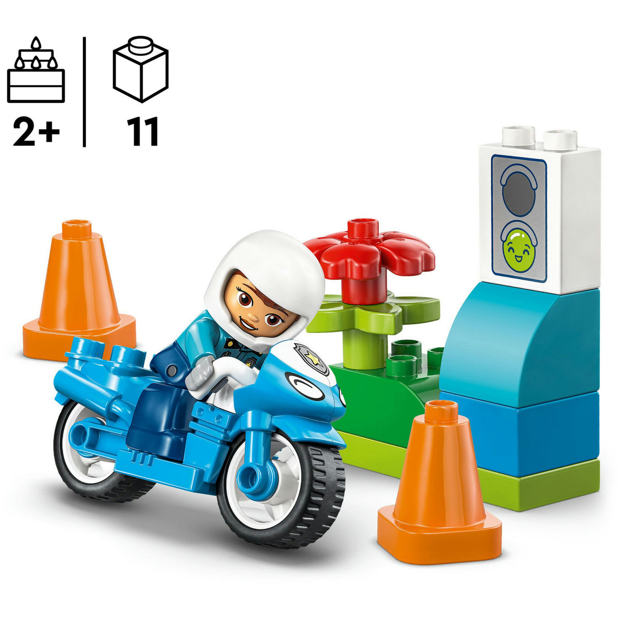Lego Duplo 10471 blå politi motorcykel