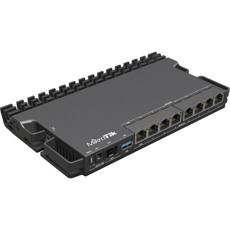 Mikrotik heavy-duty rb5009 router (rb5009upr+s+in) (sort, marvell armada 7040 cpu, poe, sfp+)
