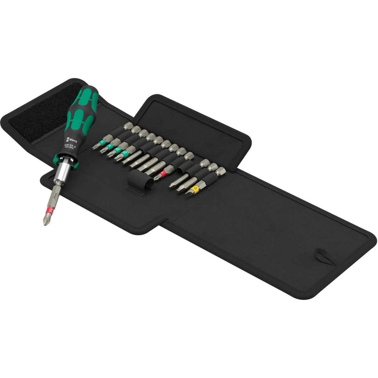 Wera kraftform kompakt 838 ra s imperial sæt 1 bit sæt (sort grøn, 14 stykker)