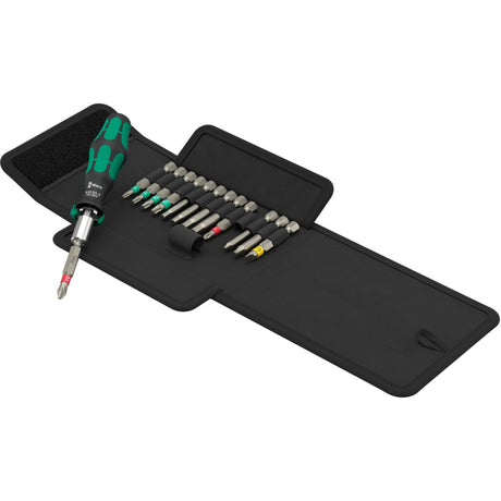 Wera kraftform kompakt 838 ra s imperial sæt 1 bit sæt (sort grøn, 14 stykker)