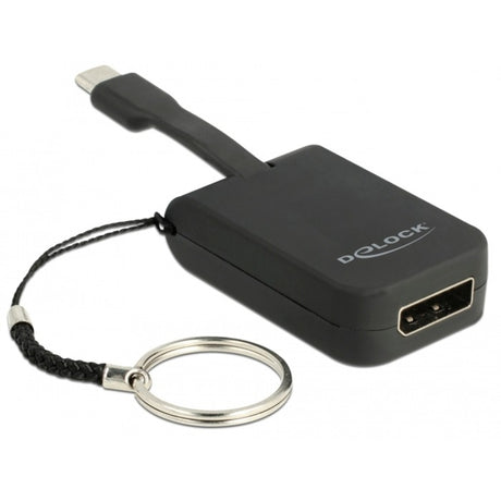 Delock USB-C > displayport adapter nøglering (sort, 4k 60hz)