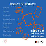 Club 3D USB-C magnetspole 240W PD3.1 blå kabel, 2 meter kabel (blå)