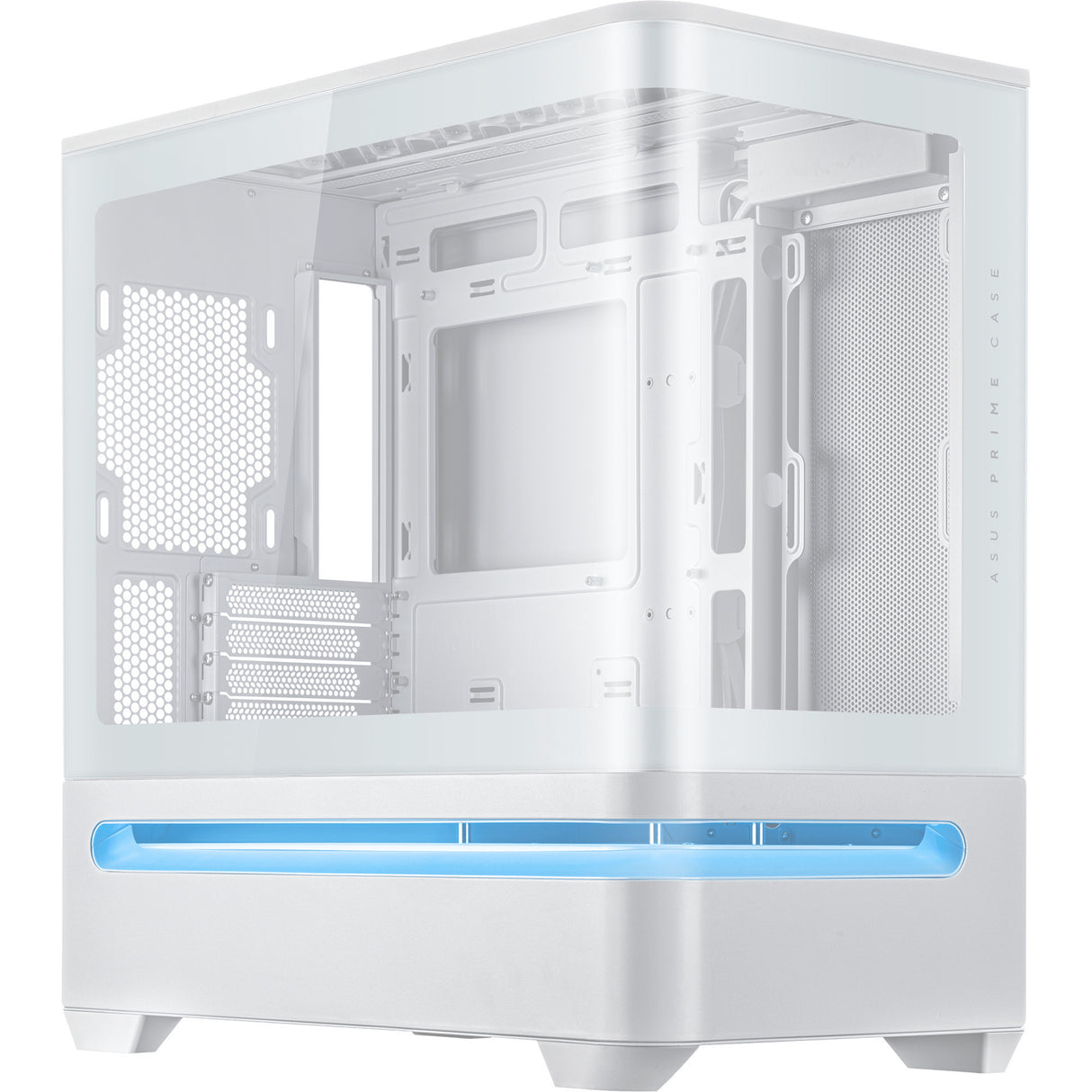 Asus Prime Ap202 Midi Tower-hus (hvid | 2x USB-A | 1x USB-C | RGB | hærdet glas)