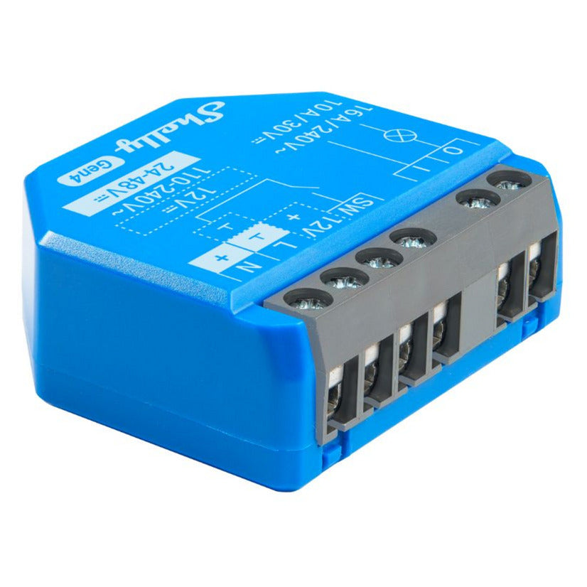 Shelly 1 gen4 relæ (blå, bluetooth, wi-fi)