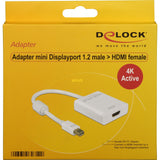 Delock mini displayport > hdmi-adapter (hvid, 0,2 meter, 4k)