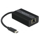 Delock USB-C han > 2,5 gigabit LAN-adapter (sort, 0,135 meter)