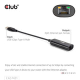 Club 3D USB-A til RJ45 Ethernet 5 Gbps Adapter (sort)