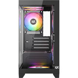 Xyz pc gear titanium view lite midi tårnhus (sort | 2x USB-A | hærdet glas)