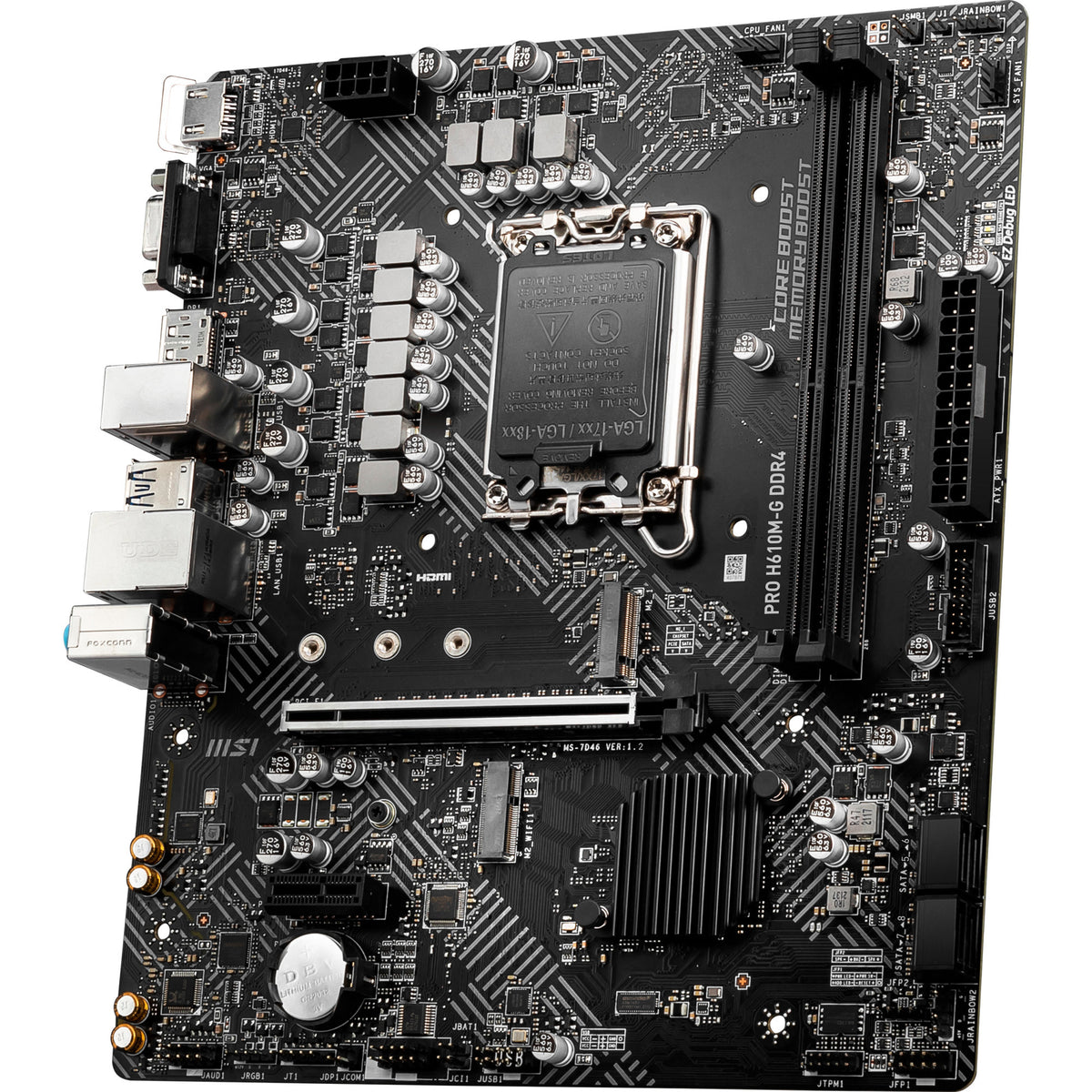 MSI Pro H610M-G DDR4 Socket 1700 bundkort (GB-LAN, lyd, µATX)
