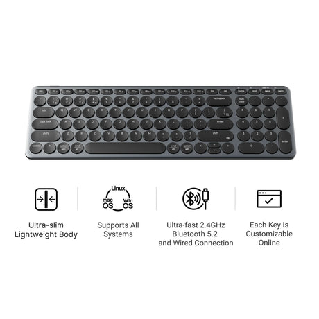 Keychron b4 pro-k8 toetsenbord (wit, us lay-out (qwerty), scissor switches, 96%, abs keycaps, 2.4 ghz | bluetooth | usb)