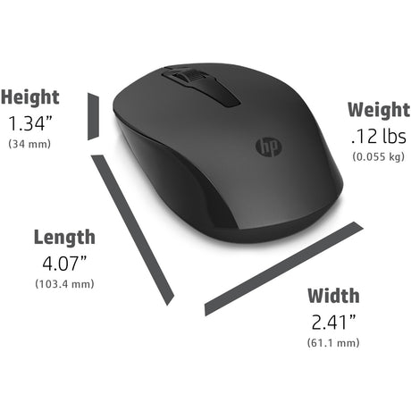 Hp 150 trådløs mus (mørkegrå sort, 1600 dpi)