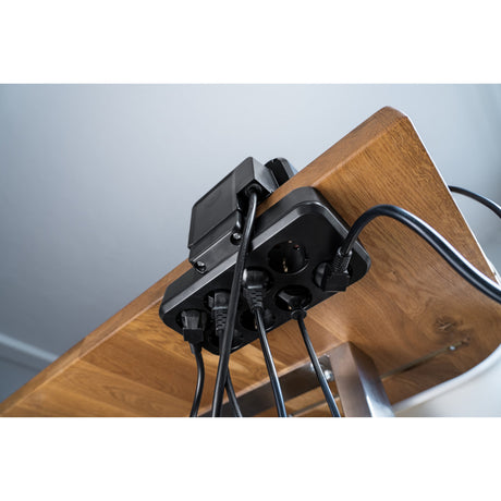 Brennerstuhl brennerstuhl®estilo duplex-stik, 1x USB C, 1x USB A, 10x sikkerhedsstik, sølvsort - 1153580200