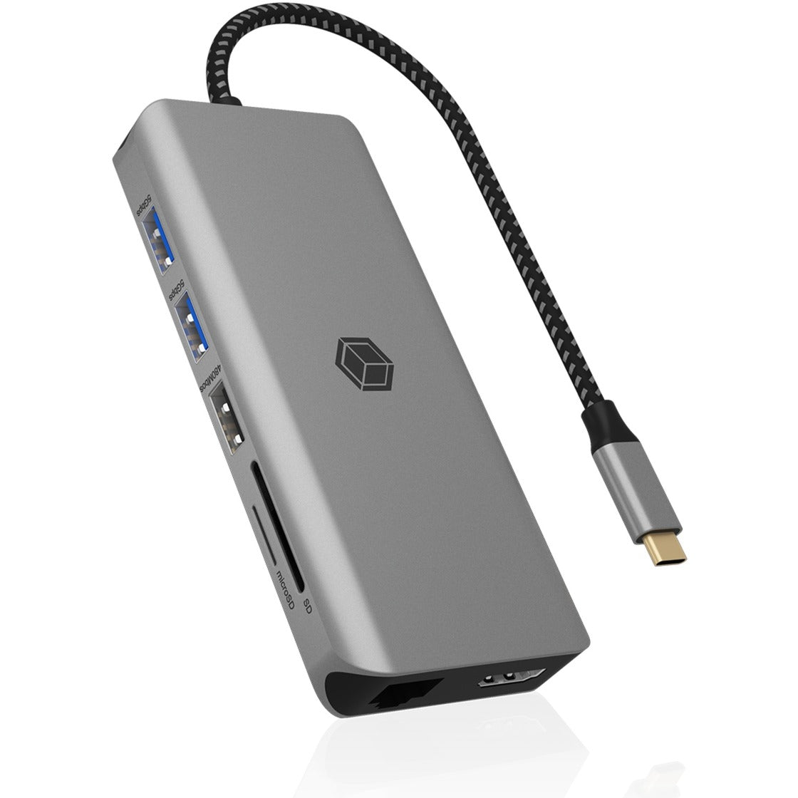 Icy box ib-dk4061-cpd dockingstation (antracit, USB-A, USB-C, HDMI, kortlæser, Gigabit LAN)