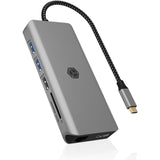 Icy box ib-dk4061-cpd dockingstation (antracit, USB-A, USB-C, HDMI, kortlæser, Gigabit LAN)