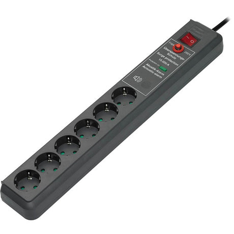 Brennerstuhl secure-tec 19500a +overspændingsbeskyttelse 6x fatning (antracit, 1159540376, til 6 stik)