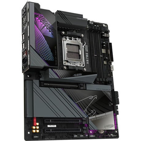 Gigabyte x870e aorus master socket am5 bundkort (sort, raid, 5 GB LAN, Wi-Fi 7, BT, lyd, ATX)