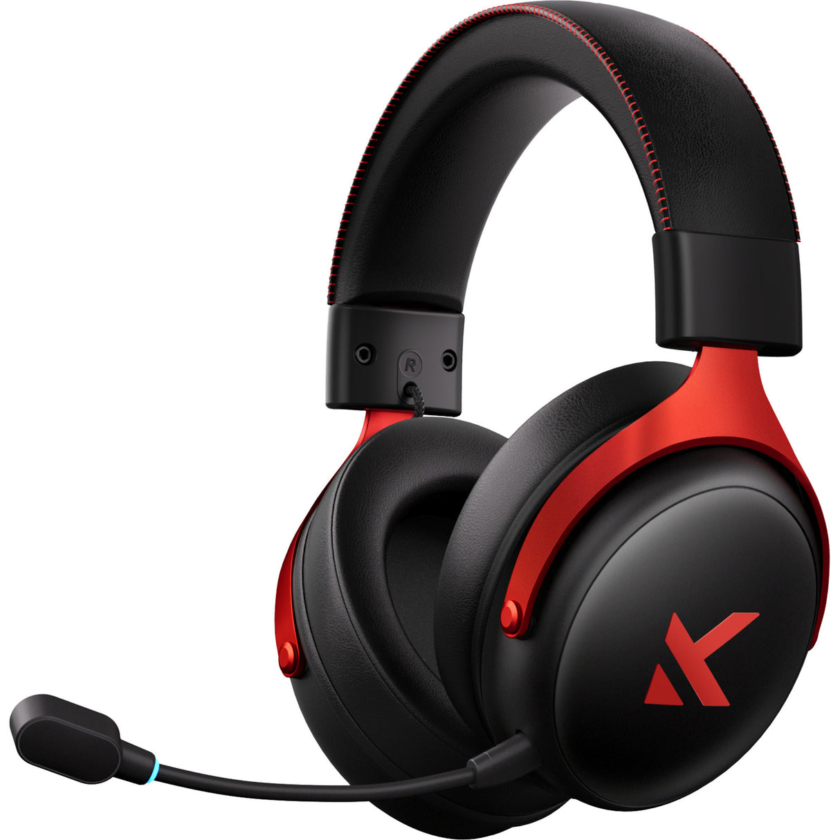 Mchose v9 pro trådløst over-ear gaming headset (sort rød, pc laptop playstation switch smartphone, 2,4 g bluetooth kabelført type-c)