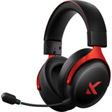 Mchose v9 pro trådløst over-ear gaming headset (sort rød, pc laptop playstation switch smartphone, 2,4 g bluetooth kabelført type-c)