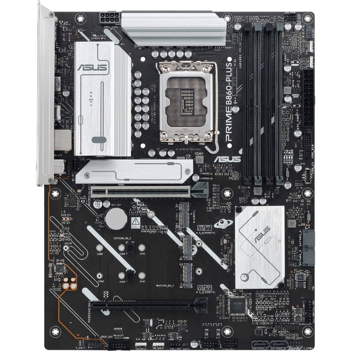 Asus Prime B860-Plus-CSM Socket 1851 bundkort (RAID, 2,5 GB-LAN, lyd, ATX)