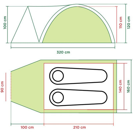 Coleman darwin 2+ telt (grøn grå)