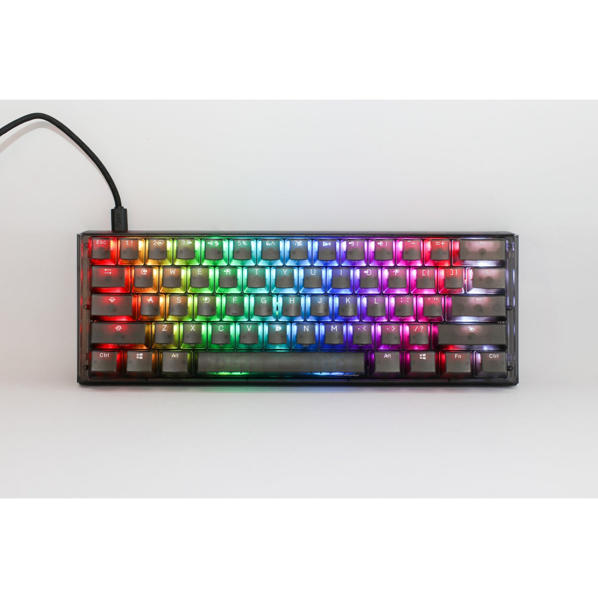 Ducky one 3 mini aura rgb mekanisk tastatur (sort, us-layout (qwerty), cherry mx brown, 60%, abs double shot, hot swap)