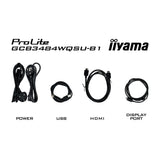 Iiyama G-Master Red Eagle GCB3484WQSU-B1 34 buet ultrabred gaming-skærm (sort, 2x HDMI, skærmport, 2x USB-A, USB-B, 2x USB-C, 180 Hz)