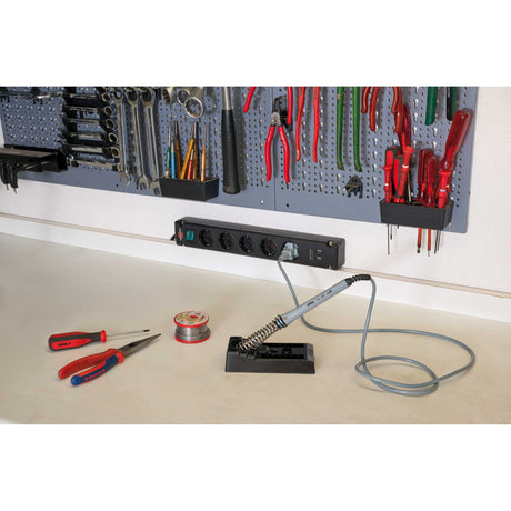 Brennerstuhl bremounta strømskinne 5-vejs strømskinne (sort, 2x USB)