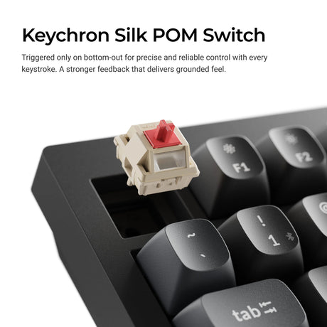 Keychron v6 ultra 8k trådløst brugerdefineret mekanisk tastatur (sort, us-layout (qwerty), silke pom rød, 100%, rgb, hot swap, 2,4 ghz | bluetooth 5,3 | usb-c)