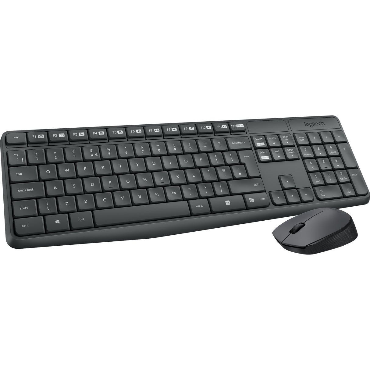 Logitech mk235 trådløst skrivebordssæt (sort, us-internationalt layout (qwerty))