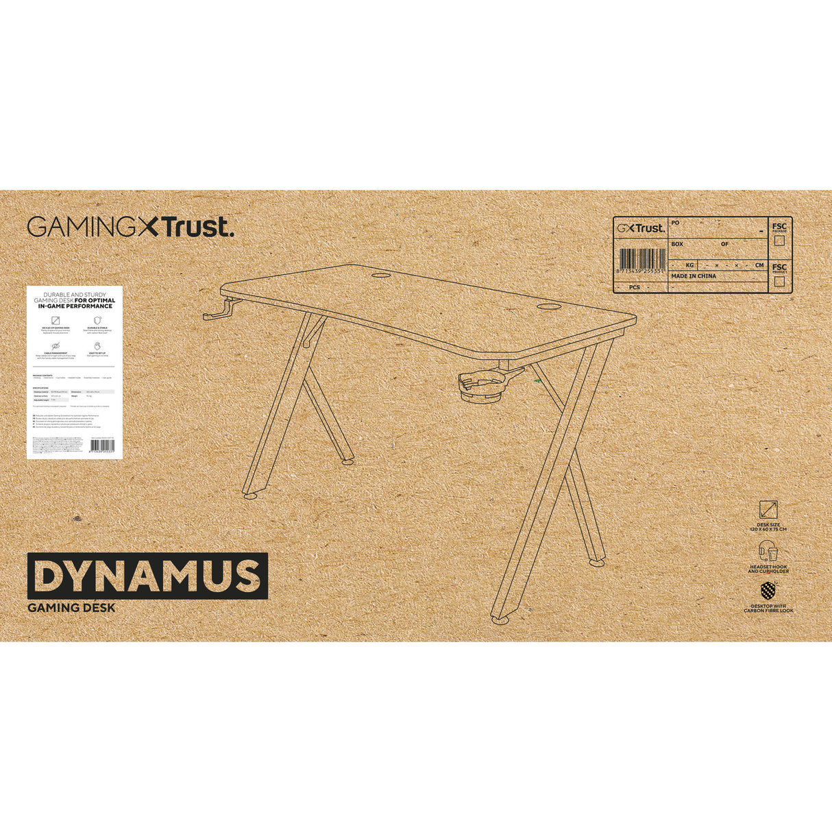 Trust gxt 712 dynamus gaming bord gaming bord (sort)