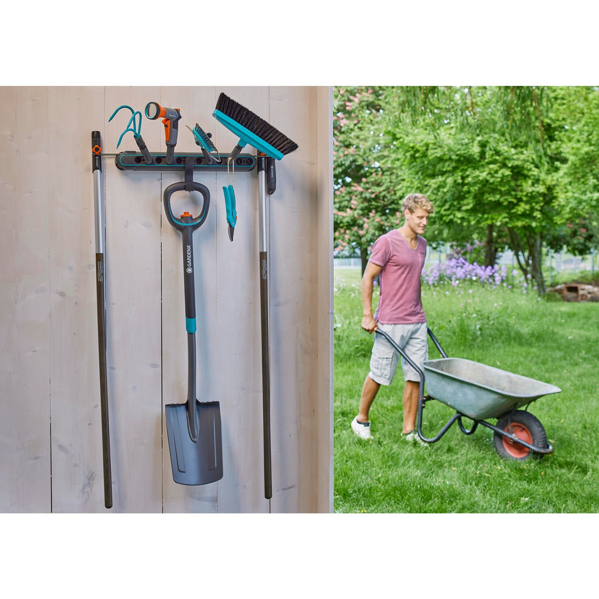 Gardena combisystem værktøjsstativ flex holder (mørkegrå turkis)
