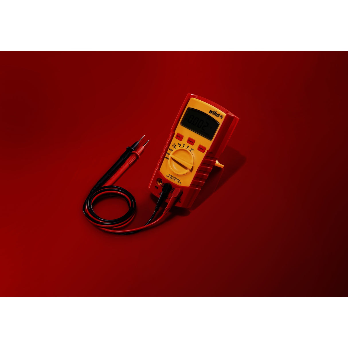 Wiha digitalt multimeter op til 600 V AC, Cat IV måleenhed (rød gul)