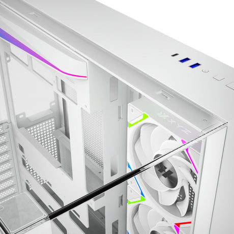 Xyz PC Gear Tesseract A-RGB Midi Tower-hus (hvid | 2x USB-A | 1x USB-C | RGB | hærdet glas)