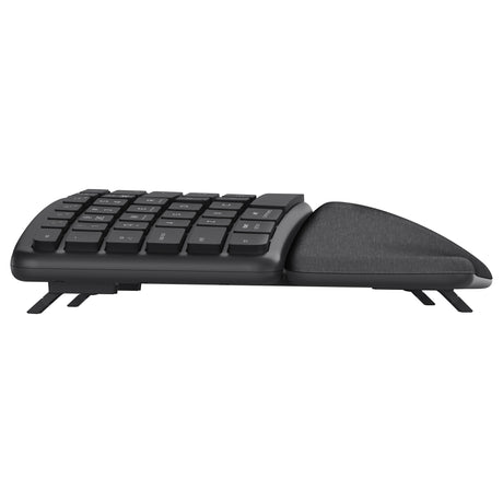 Trust Keyra ergonomisk trådløst tastatur (sort, amerikansk layout (QWERTY), 100 %, 2,4 GHz USB | Bluetooth)