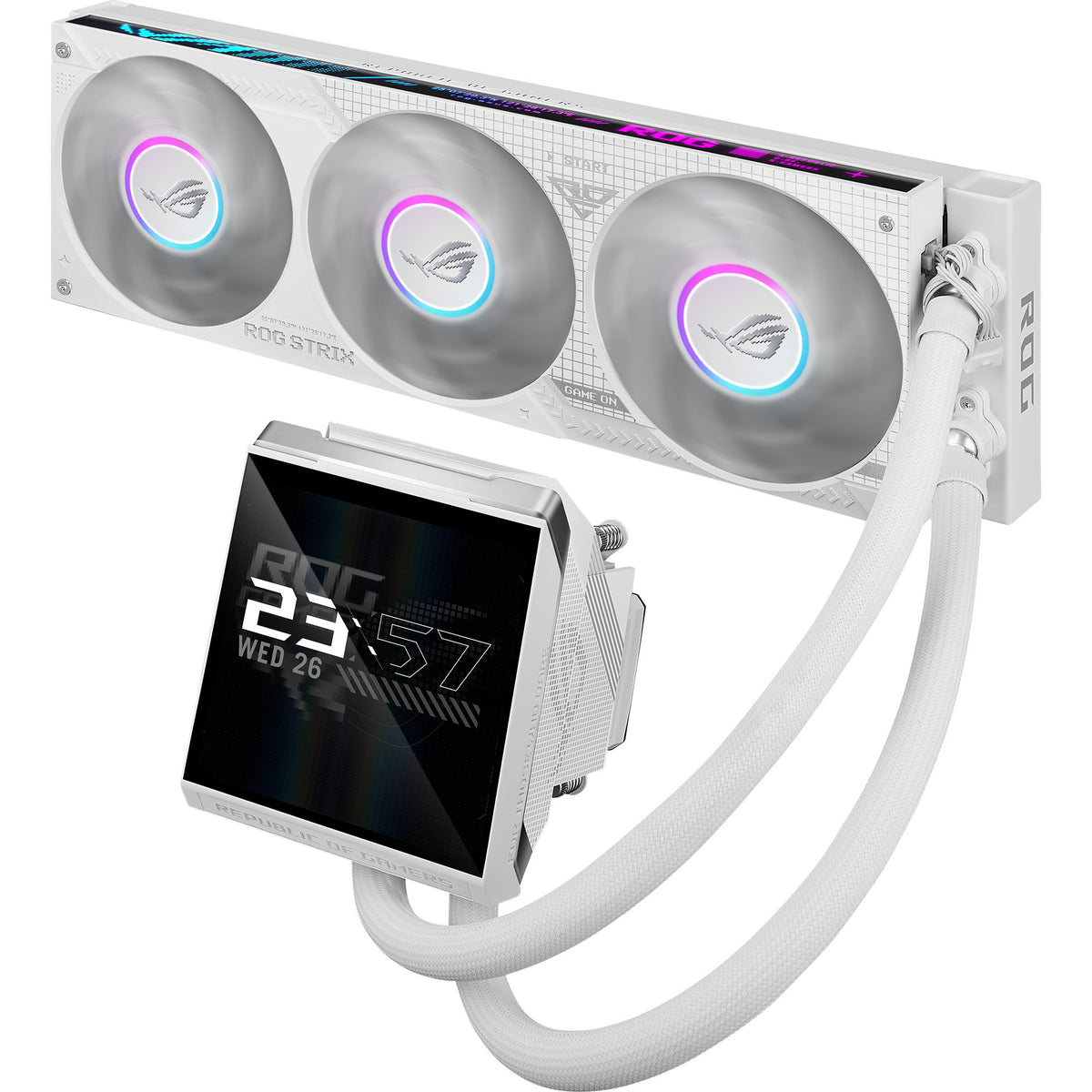 Asus ROG Strix LC IV 360 ARGB LCD-vandkøling (hvid, 4-benet PWM)