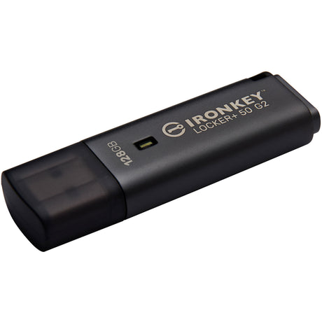 Kingston ironkey locker+ 50 g2 usb flash drive 128 gb usb-stick (antraciet, usb-a 3.2 gen 1)