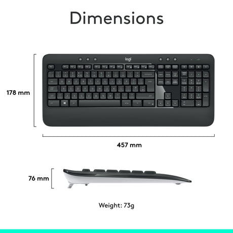 Logitech trådløst tastatur og mus sæt mk540 qwerty