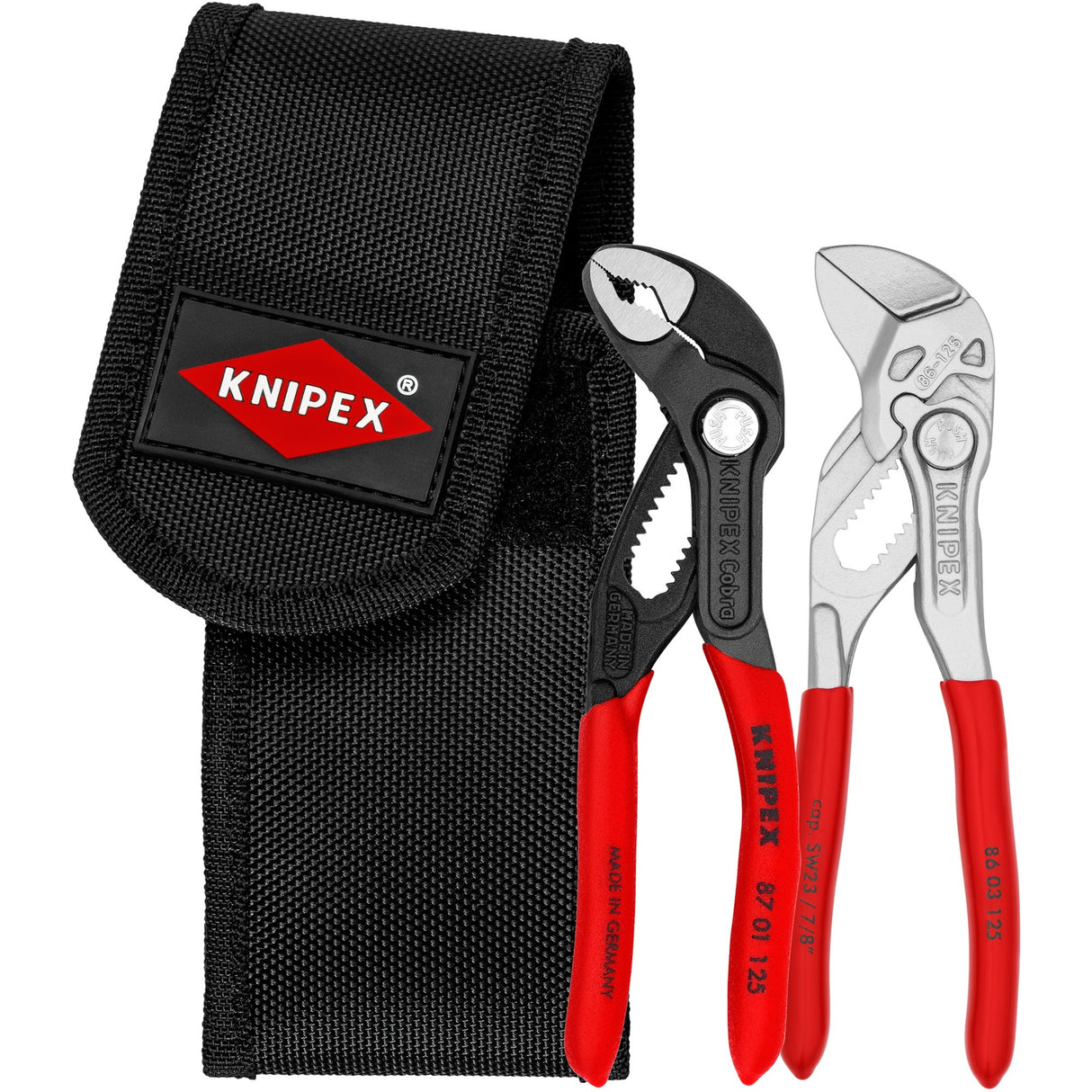 Knipex minitang sæt i værktøjsbælte (rød sort)