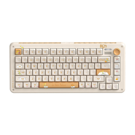Iqunix zx75 sunset ponder trådløst mekanisk tastatur (lysegul, us-layout (qwerty), gateron rød, 75%, rgb-lysdioder, hot-swappable, double-shot pbt, 2.4ghz | bluetooth 5.1 | usb-c)