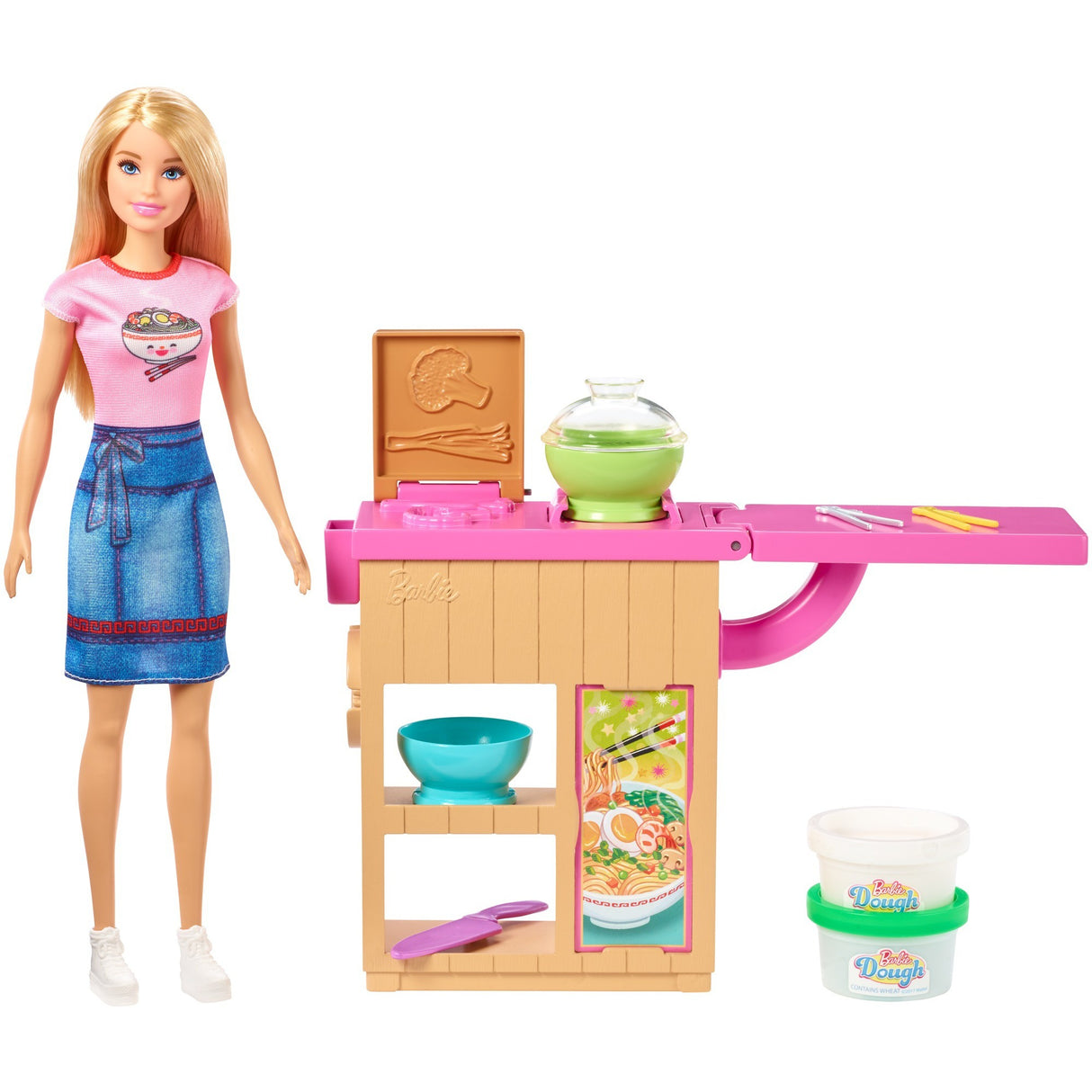 Barbie nudelbar legesæt og dukke