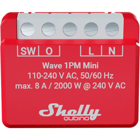 Shelly qubino wave 1pm mini switching-måling aktuator z-wave