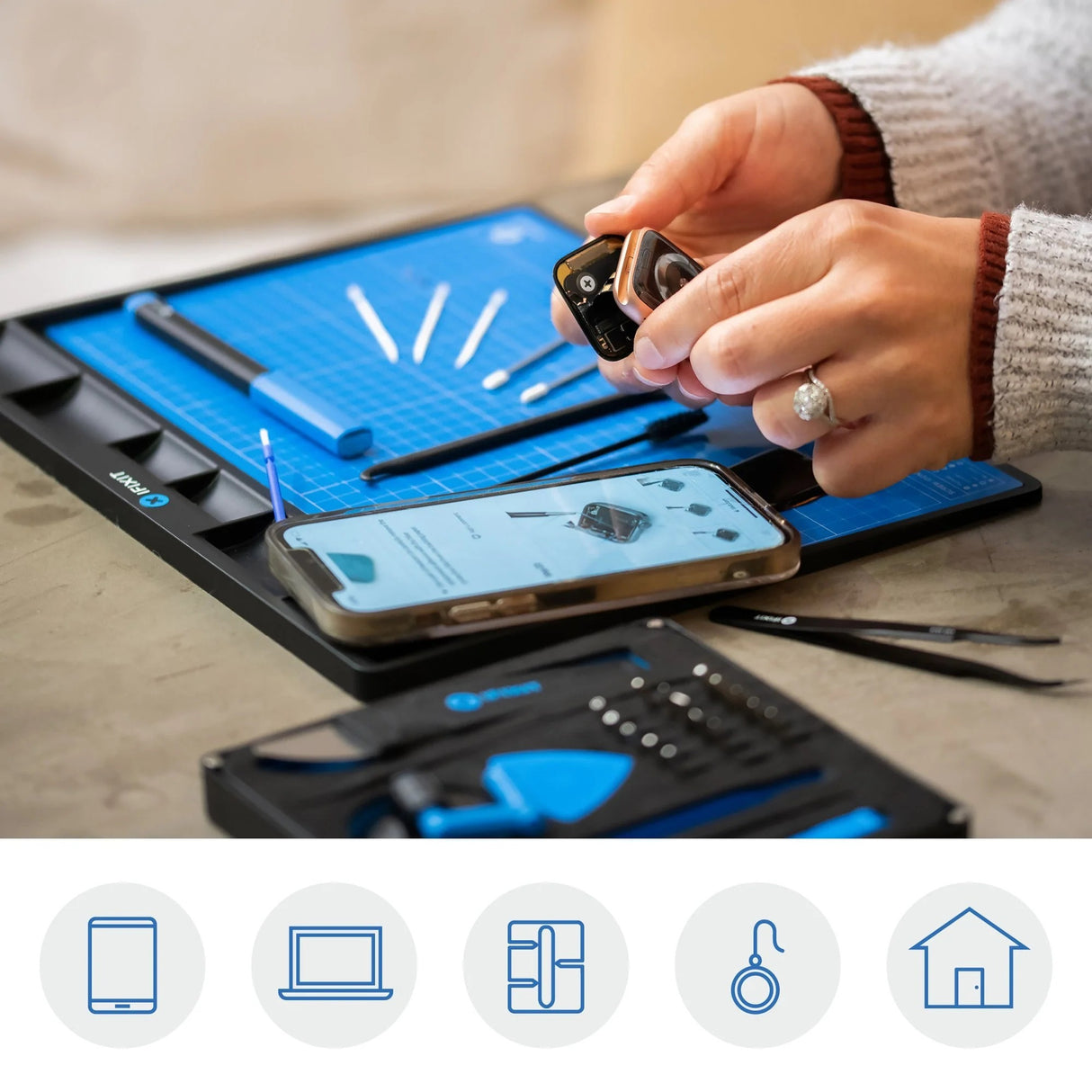 Ifixit fixmat beskyttelsesmåtte (blå sort)