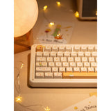 Iqunix zx75 sunset ponder trådløst mekanisk tastatur (lysegult, amerikansk layout (QWERTY), Iqunix silent rose, 75%, RGB LED'er, hot-swappable, double-shot PBT, 2,4GHz | Bluetooth 5.1 | USB-C)