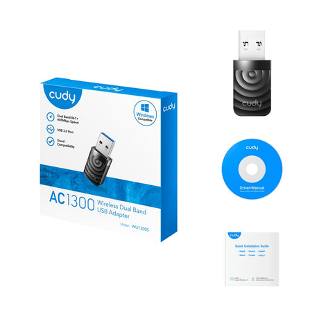 Cudy ac1300 wi-fi usb wlan-adapter (sort)