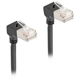 Delock rj45 netværkskabel cat.6a s ftp slim 90° nedad nedad vinklet 1 m kabel (sort)