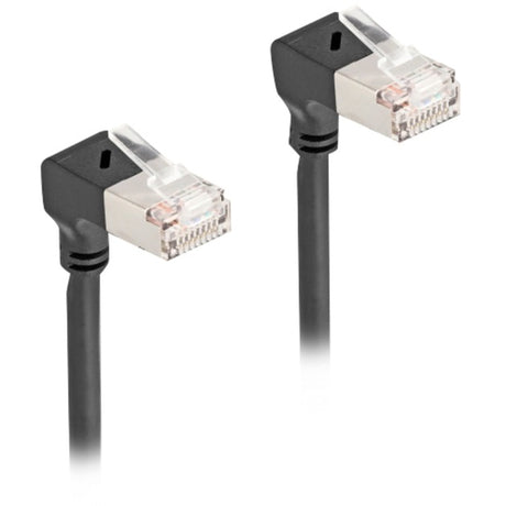 Delock rj45 netværkskabel cat.6a s ftp slim 90° nedad nedad vinklet 1 m kabel (sort)
