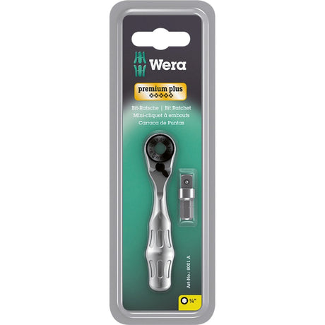 Wera 8001 en bit skralde ¼ sb med ¼ adapter, 2-delt - 1 stk. - 05073230001
