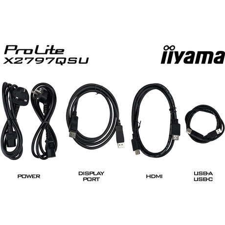 Iiyama prolite x2797qsu-b1 27 skærm (sort (mat), HDMI, skærmport, 2x USB-A, 2x USB-C)