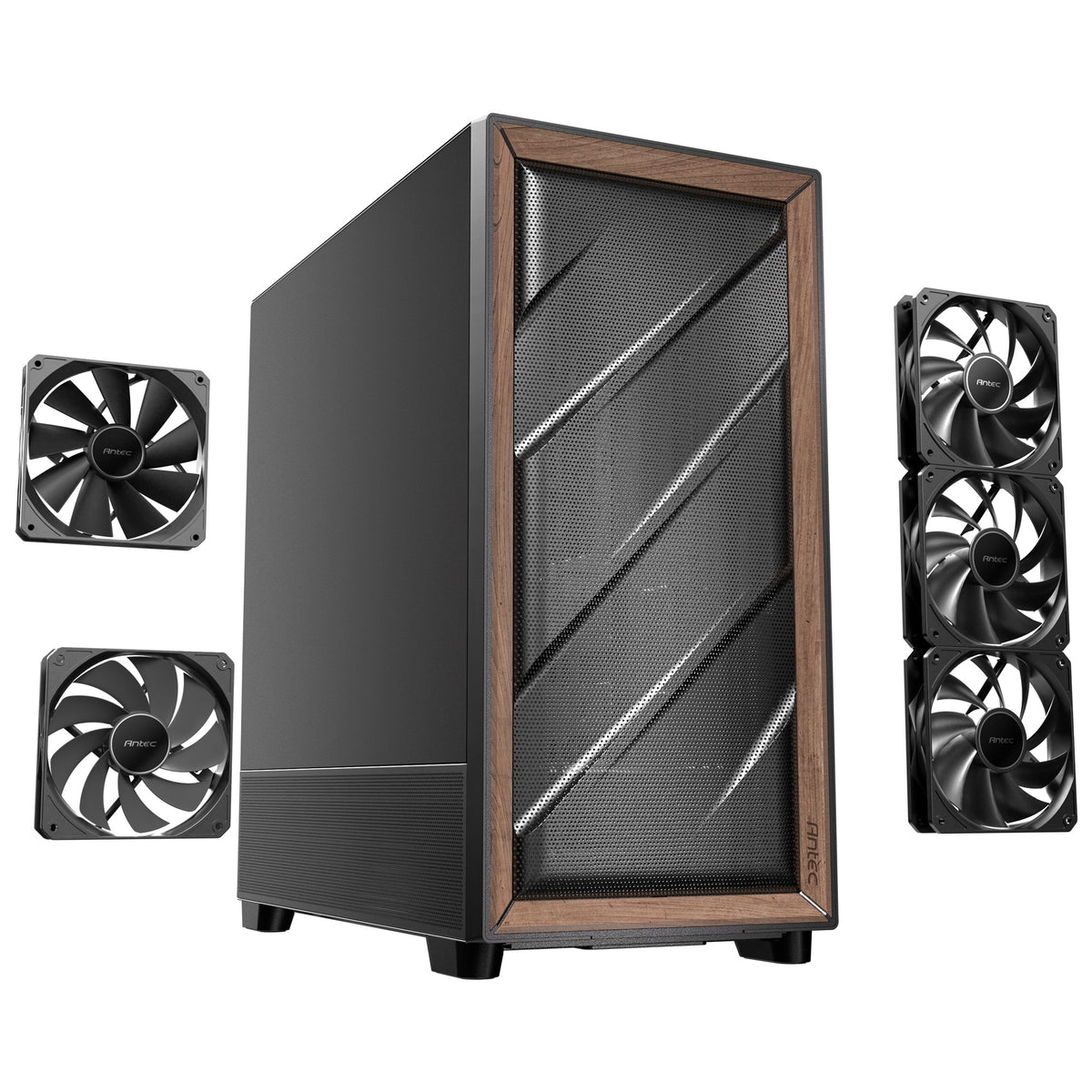 Antec flux se midi tårnhus (sort | 2x USB-A | 1x USB-C)